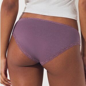 Skims Purple Cotton Lace Trim Briefs Panties Size XL